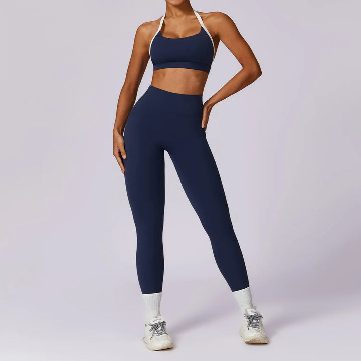 2PCS Long Sleeve Crop Top High Waist Leggings Sets