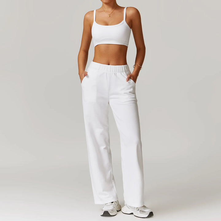 2PCS Long Sleeve Crop Top High Waist Leggings