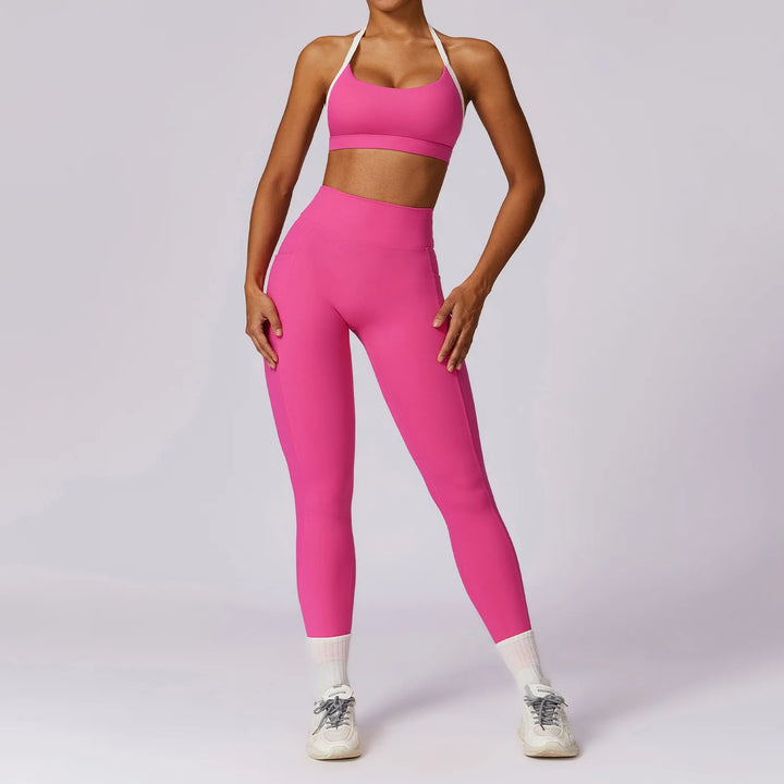 2PCS Long Sleeve Crop Top High Waist Leggings Sets
