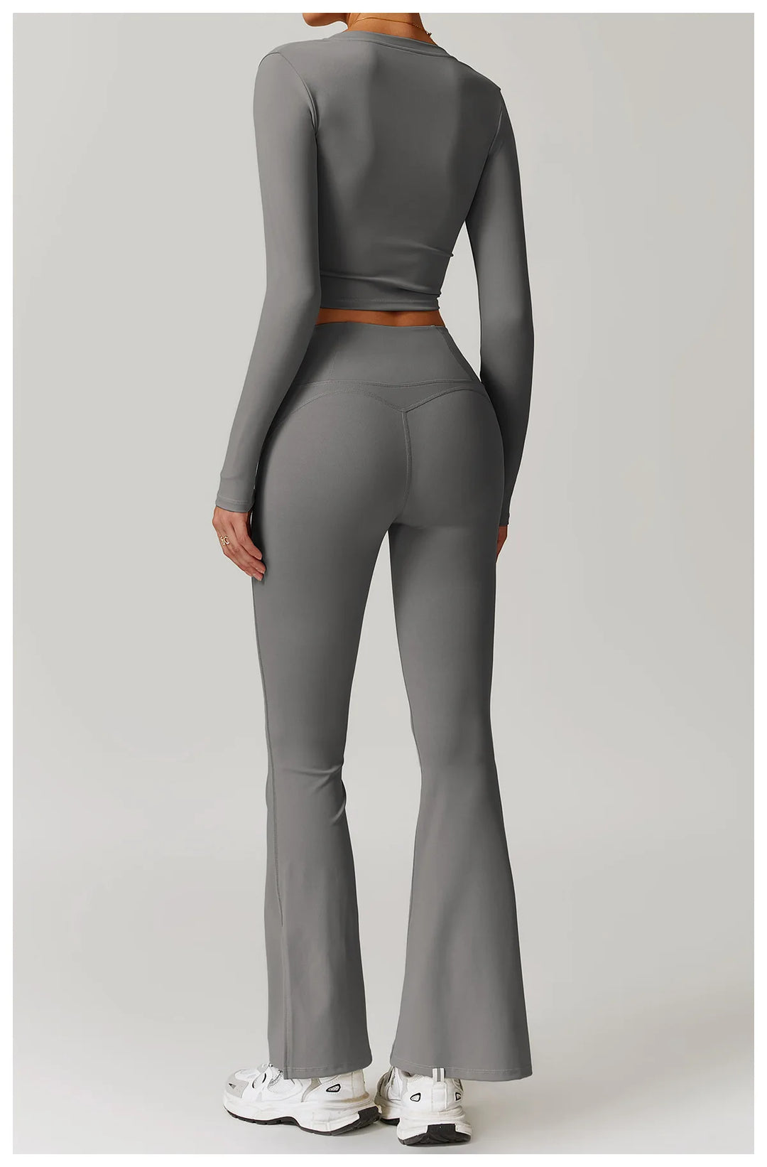 2PCS Long Sleeve Crop Top High Waist Leggings