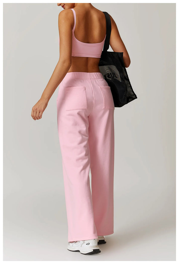 2PCS Long Sleeve Crop Top High Waist Leggings