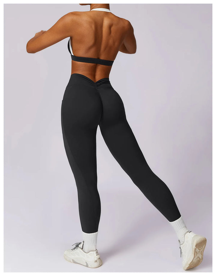 2PCS Long Sleeve Crop Top High Waist Leggings Sets