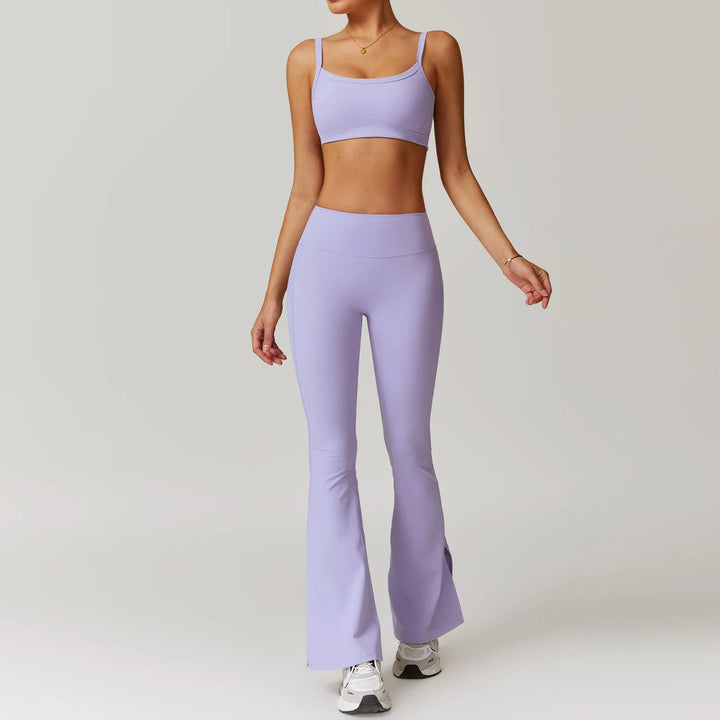 2PCS Long Sleeve Crop Top High Waist Leggings