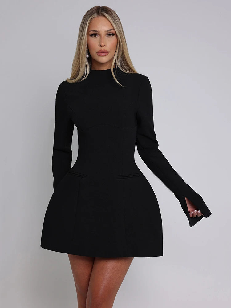 Long Sleeve Backless Sexy Mini Dress