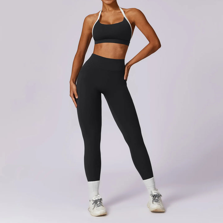 2PCS Long Sleeve Crop Top High Waist Leggings Sets