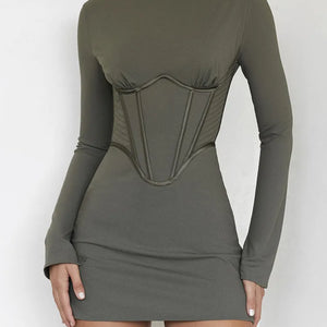 Full Sleeve Backless Mini Dress