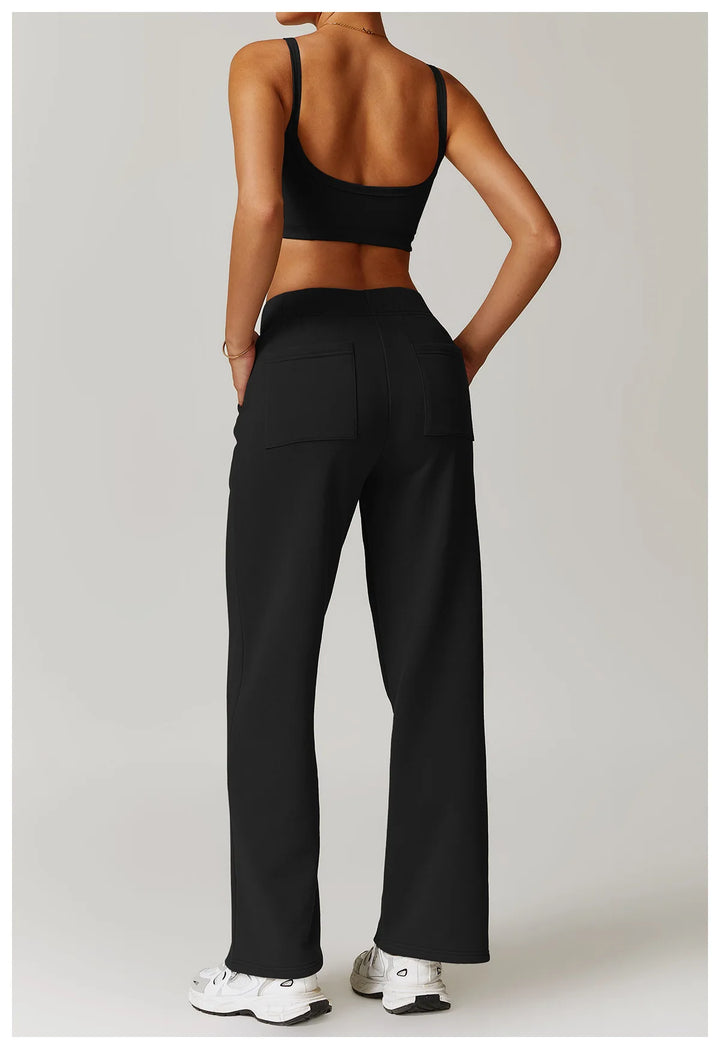 2PCS Long Sleeve Crop Top High Waist Leggings