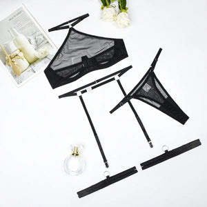 Ultra-Thin See-Through Lingerie Four-Piece Set