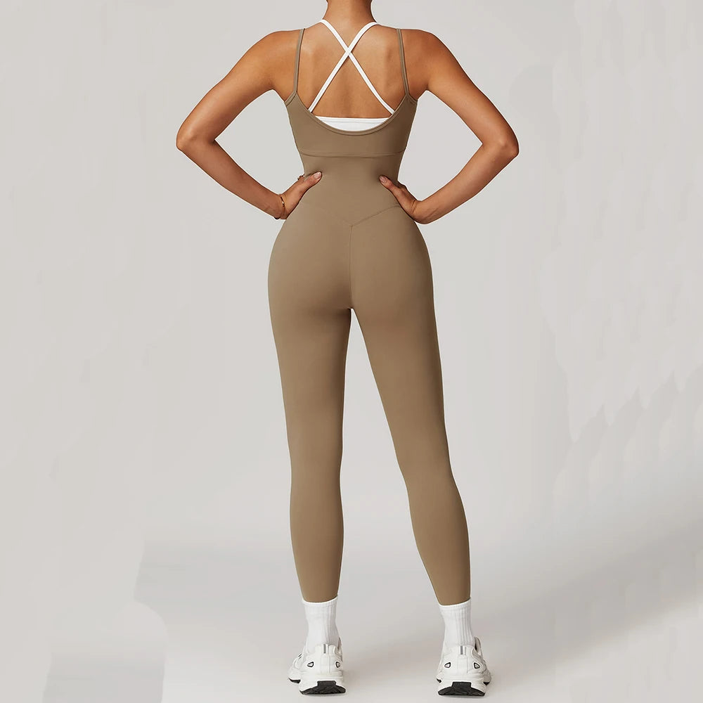 Women's  Fitness One Piece Strap Sports Jumpsuits