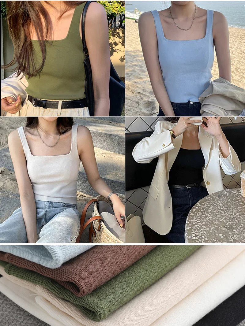 chic basic U-NECK Basic Tops