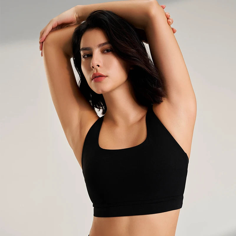 Solid Suspender Yoga Sports Bra