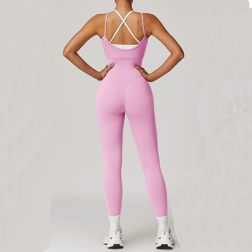 Women's  Fitness One Piece Strap Sports Jumpsuits