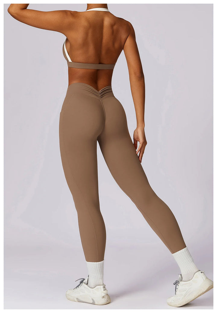 2PCS Long Sleeve Crop Top High Waist Leggings Sets