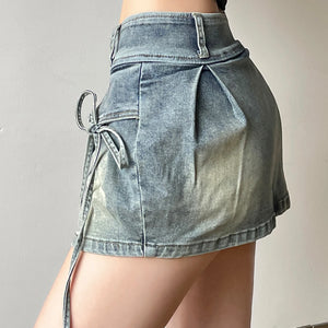 Weekeep y2k Low Rise Denim Skirt