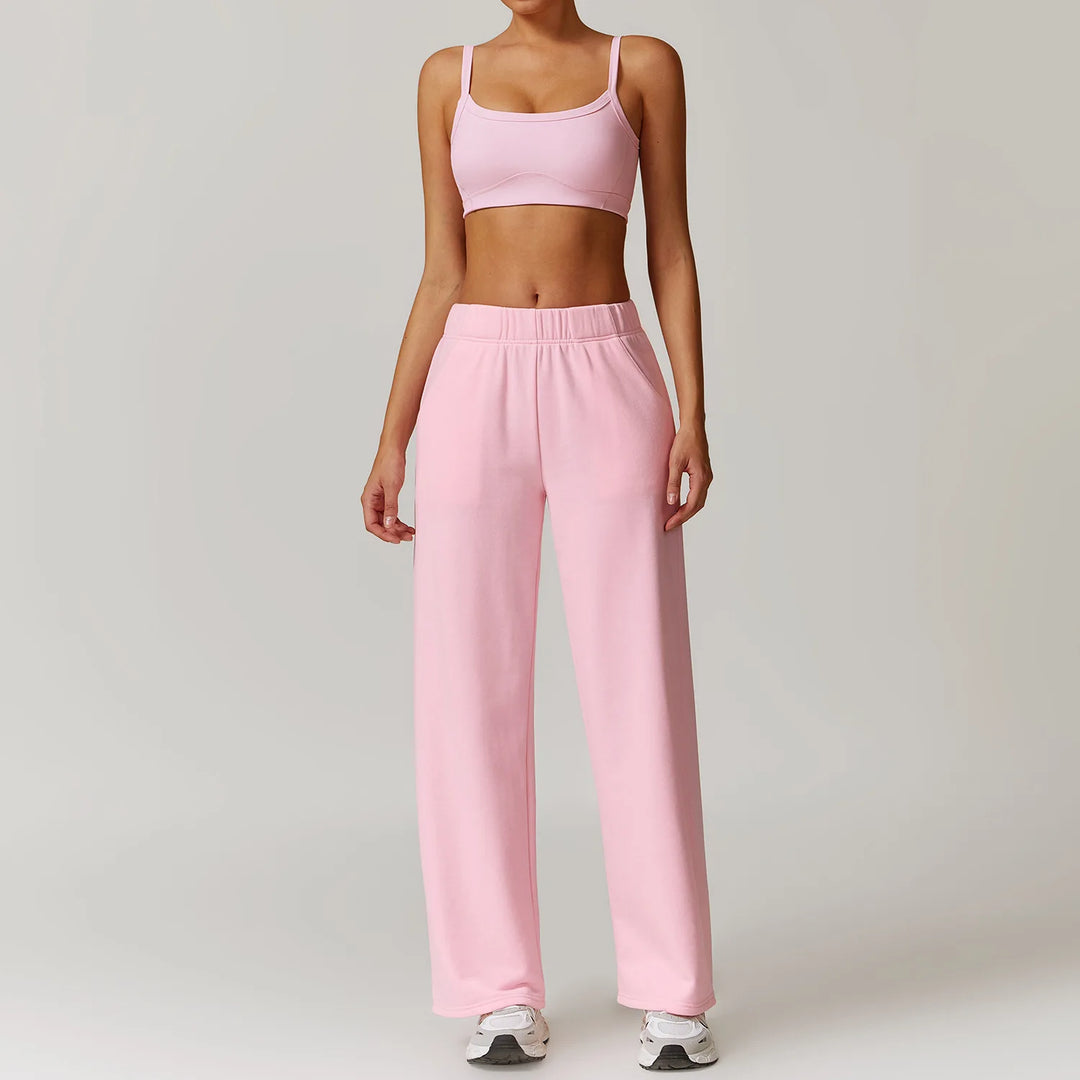 2PCS Long Sleeve Crop Top High Waist Leggings