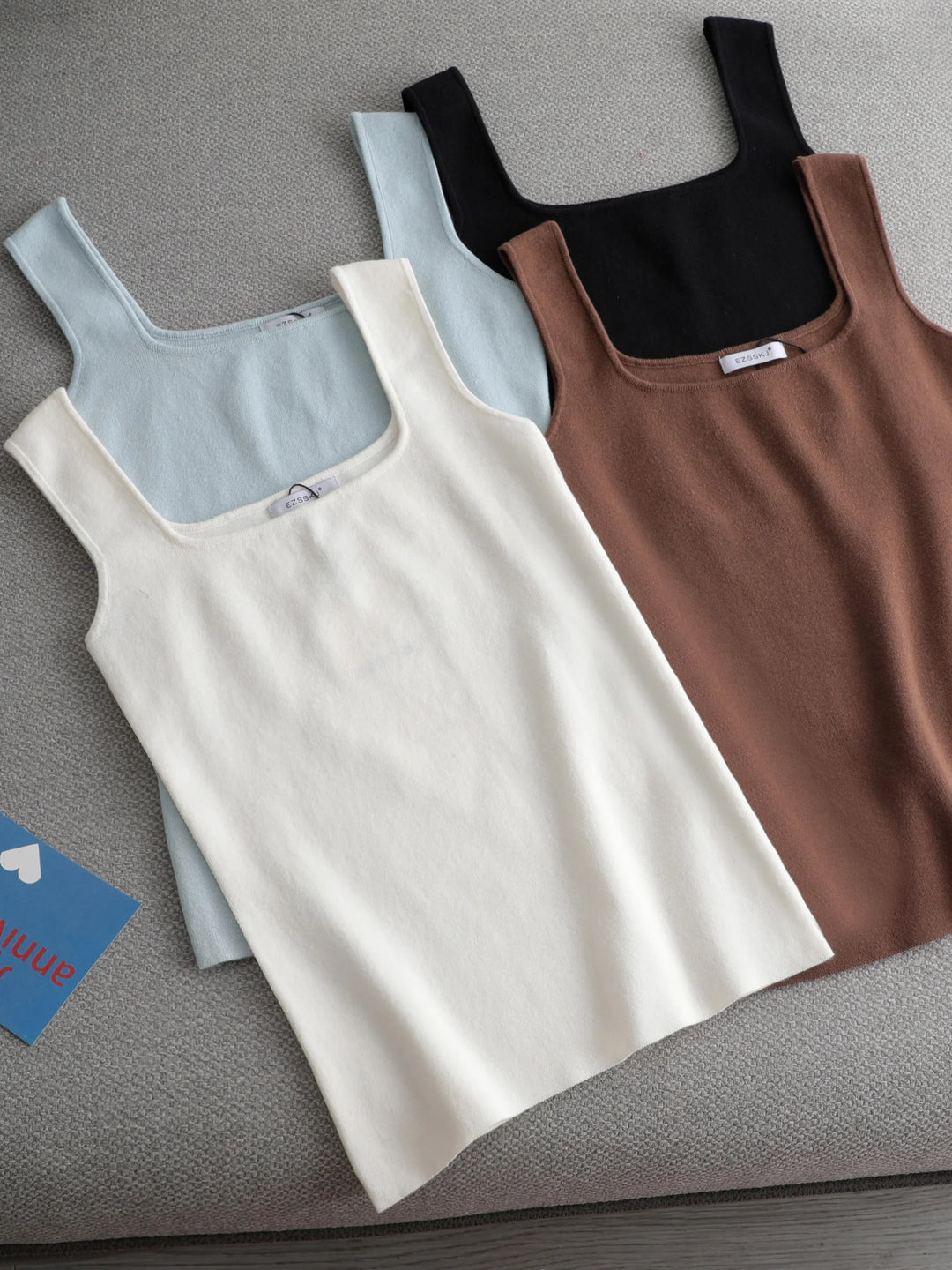 chic basic U-NECK Basic Tops
